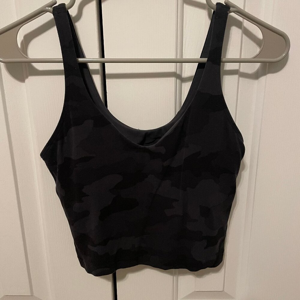 Lululemon Women's Black/Gray Camo Align™ Tank Top Light Support Size 4 (Good)